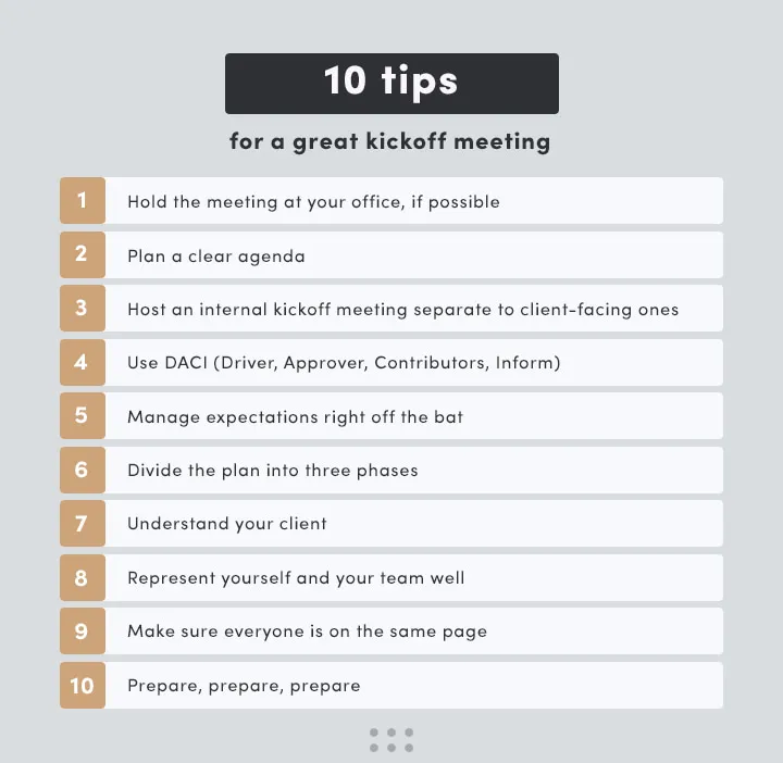 10 tips for a successful kickoff meeting