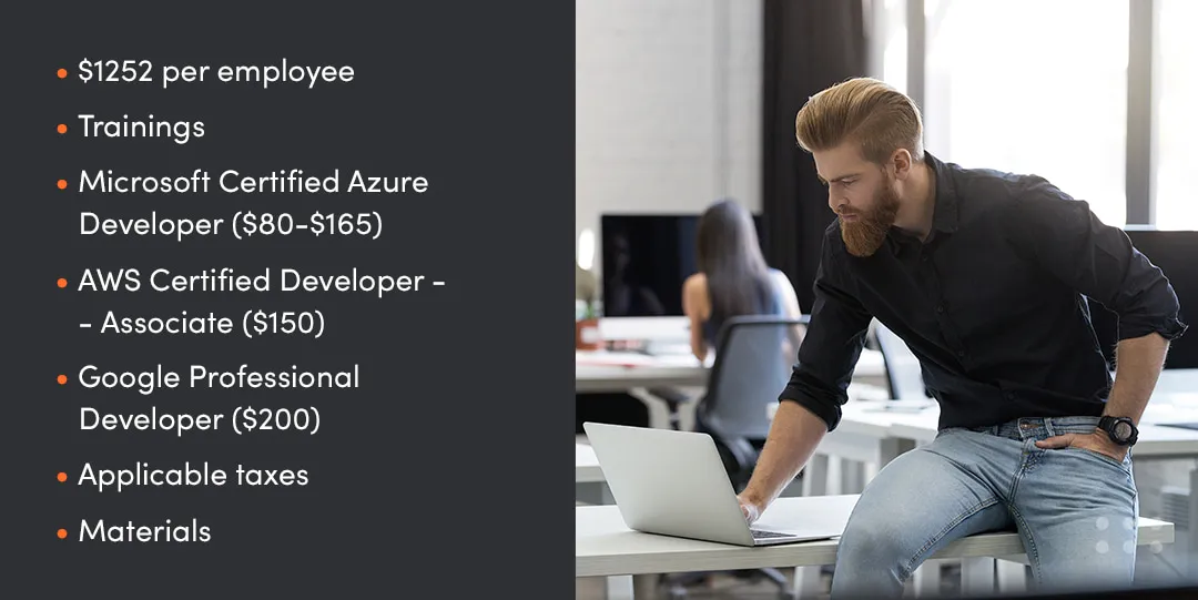 Software developer in-house cost of trainings and certifications