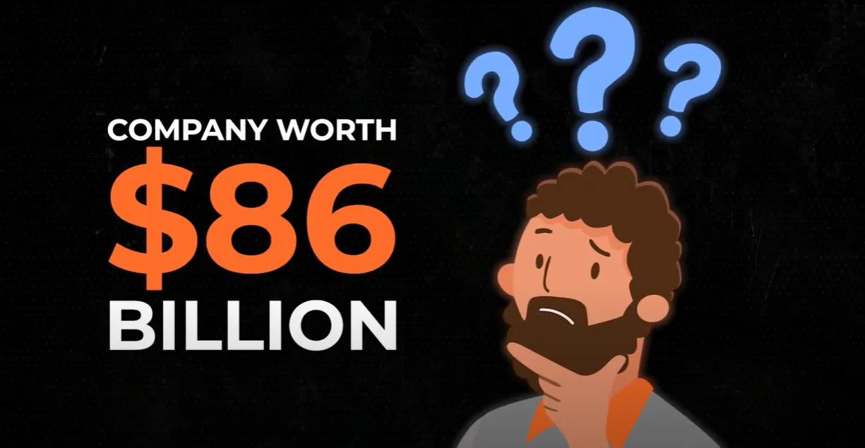The image shows statistics of a company now worth $86 billion