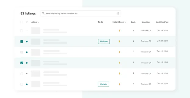 Vacation rental industry - listing of accommodation