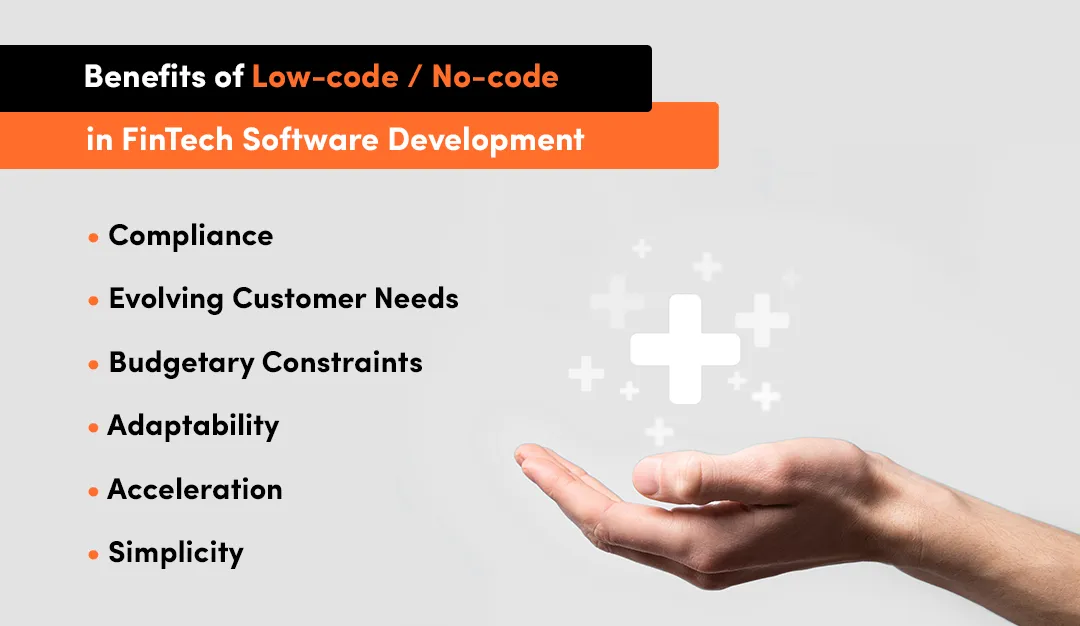 fintech low code, no code, software development