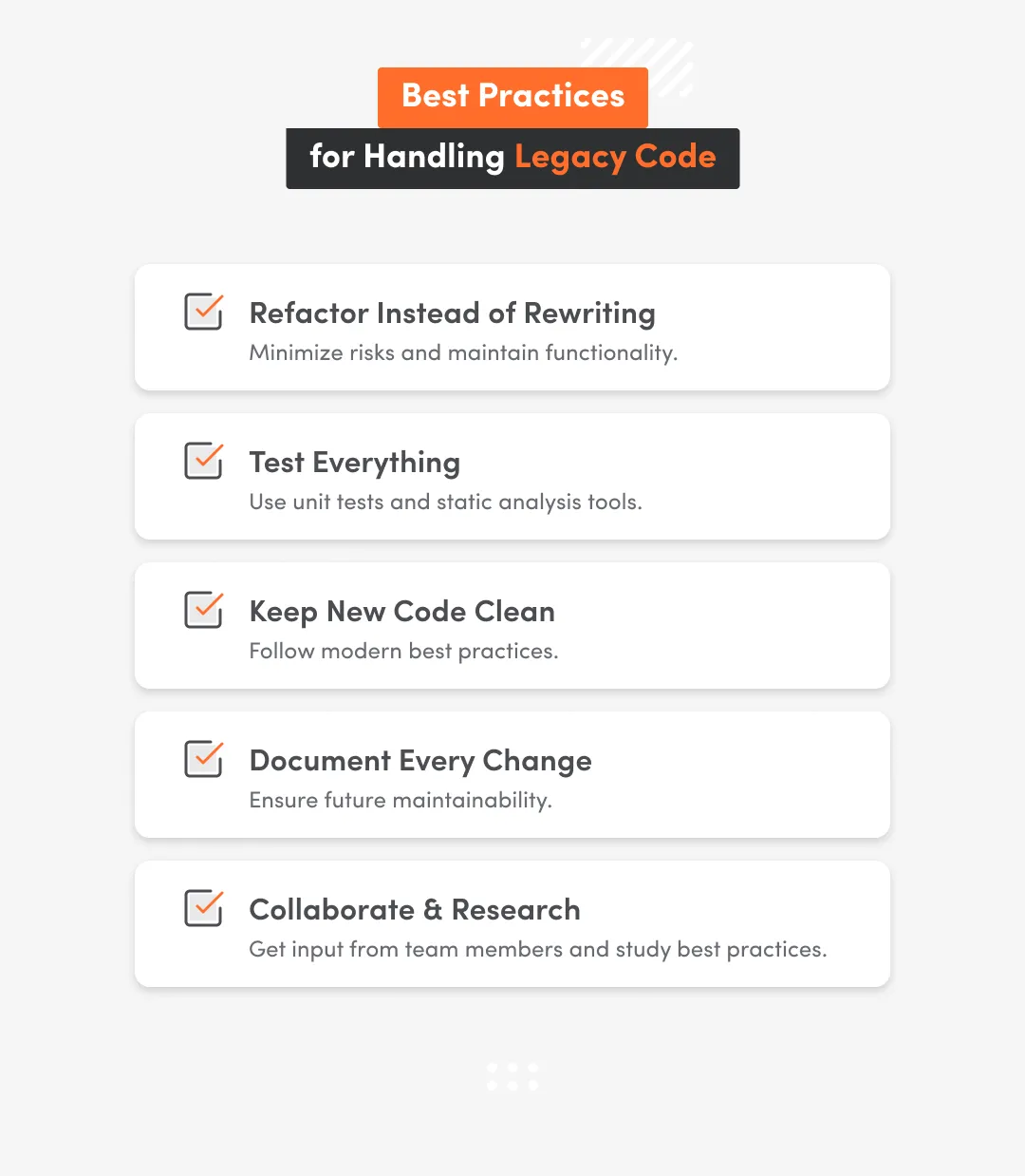 Best practices for handling legacy code