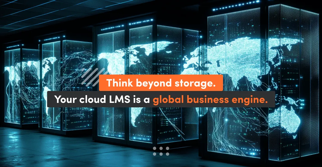 modern graphic with inscription about cloud LMS
