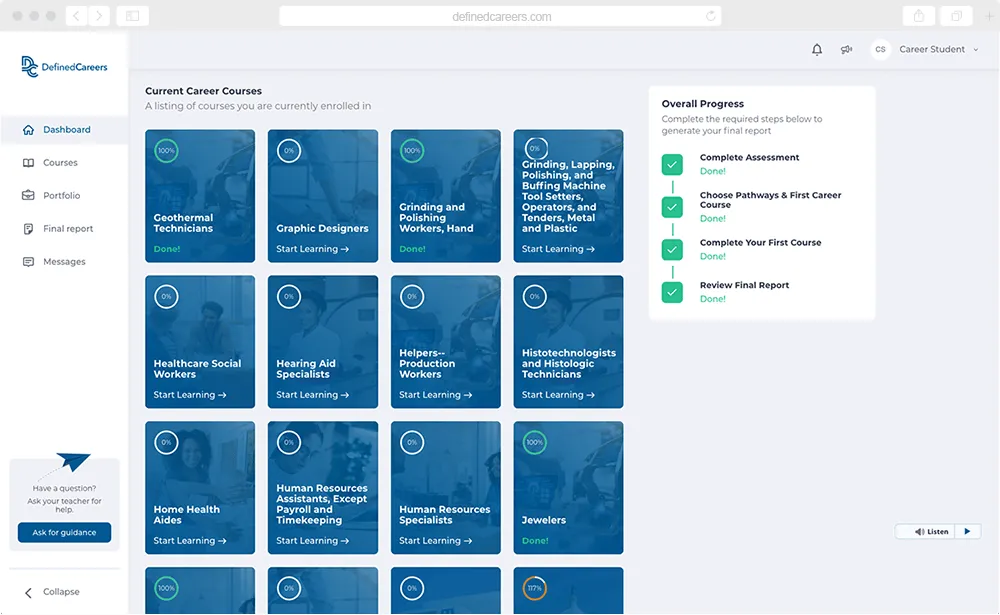 Definedlearing Mockup