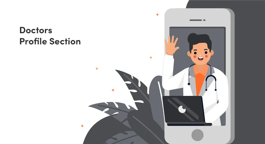 Doctors profile section in hospital information management system