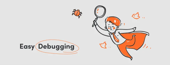 Simplified debugging thanks to react programming languages