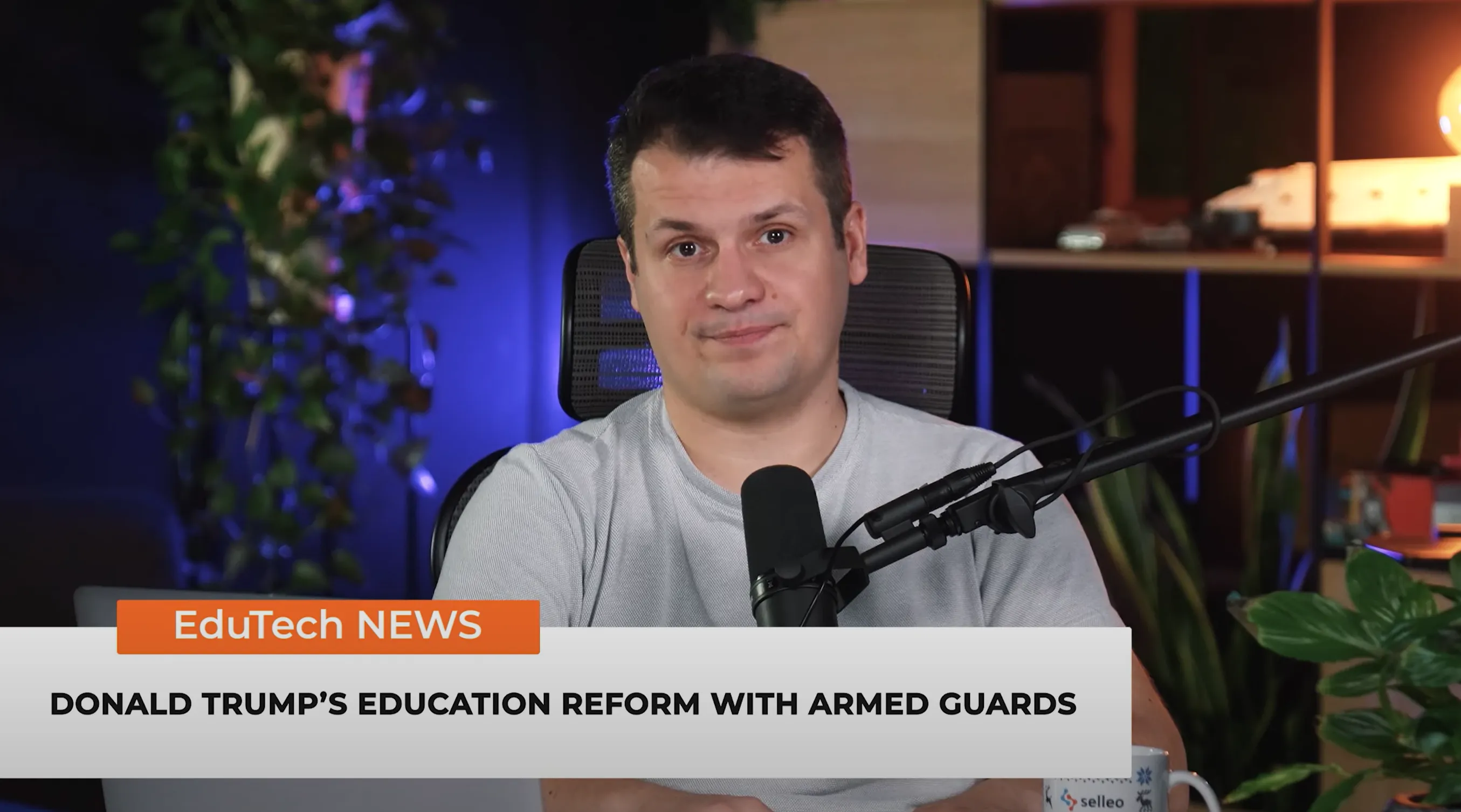 Dawid talks about Donald Trump's educational landscape reform with armed guards