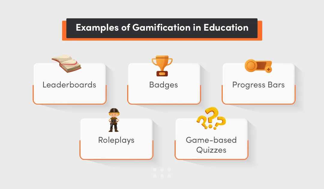 examples of gamification elements and game mechanics that improve learning experience of online learning