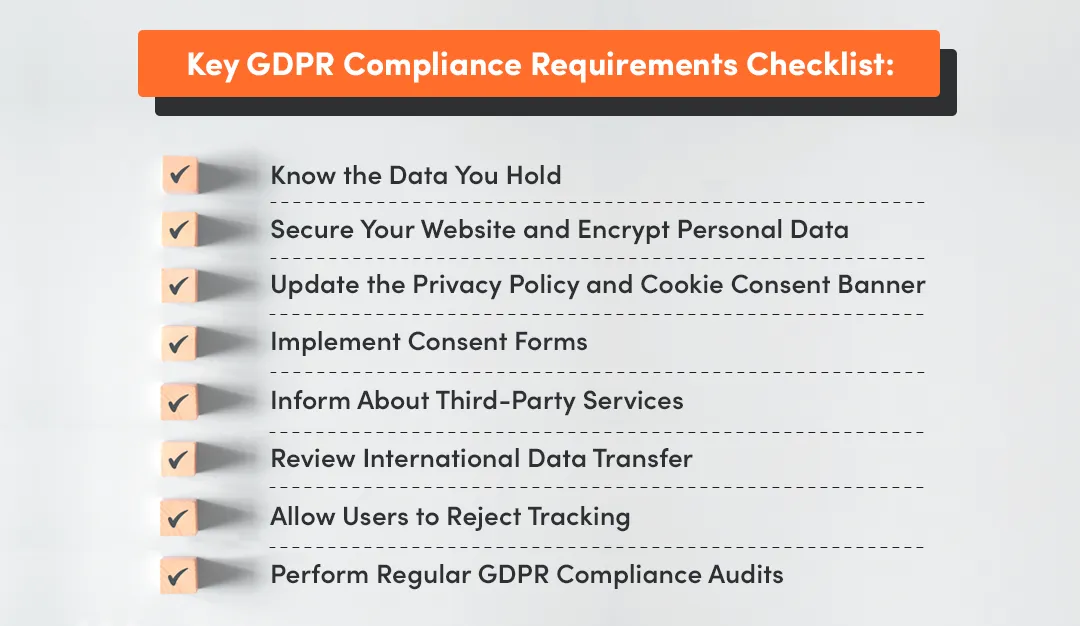 requirements for gdpr compliance software - risk assessment checklist