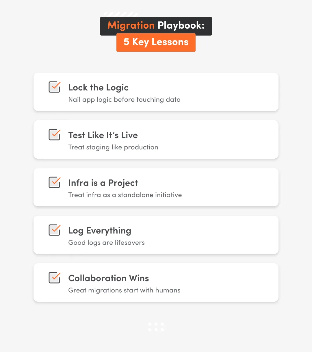 simple migration playbook with 5 key lessons