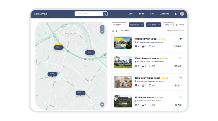 Real Estate solutions offers map integrations