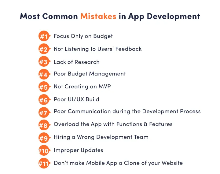 Example of 11 most common mistakes in IOS and android app development