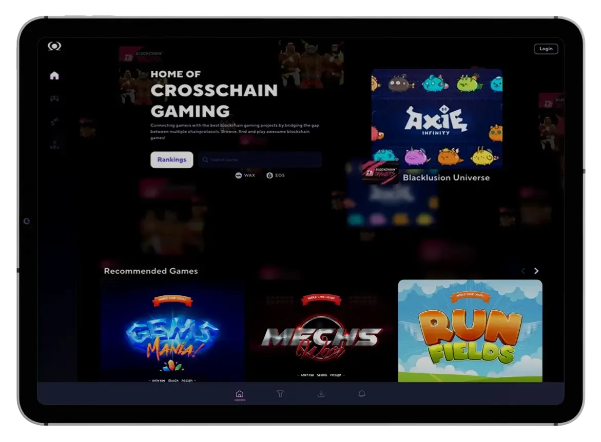 Omega - blockchain gaming-mockup-desktop