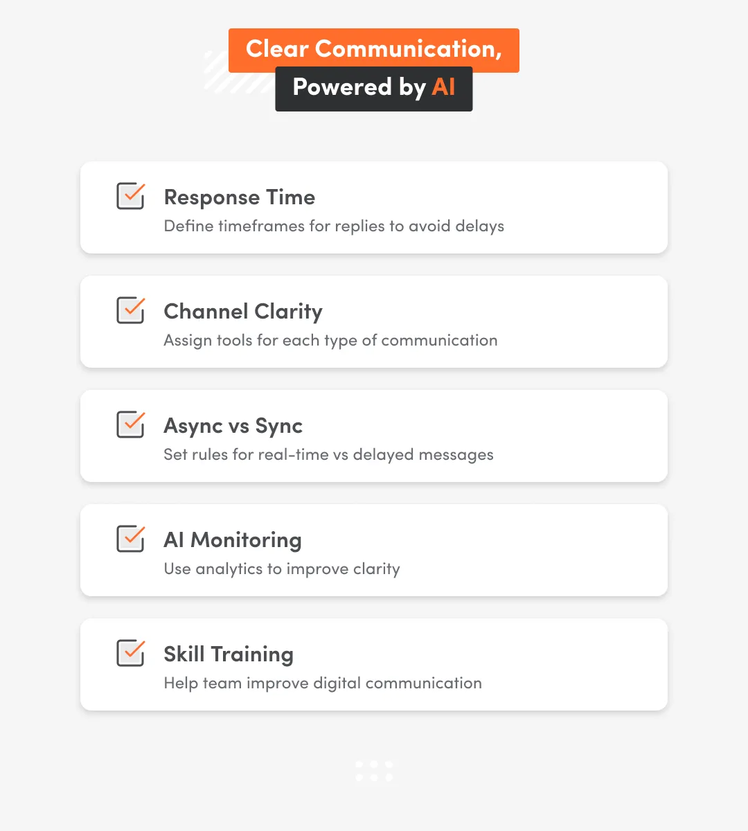 Infographic about clear communication powered by AI