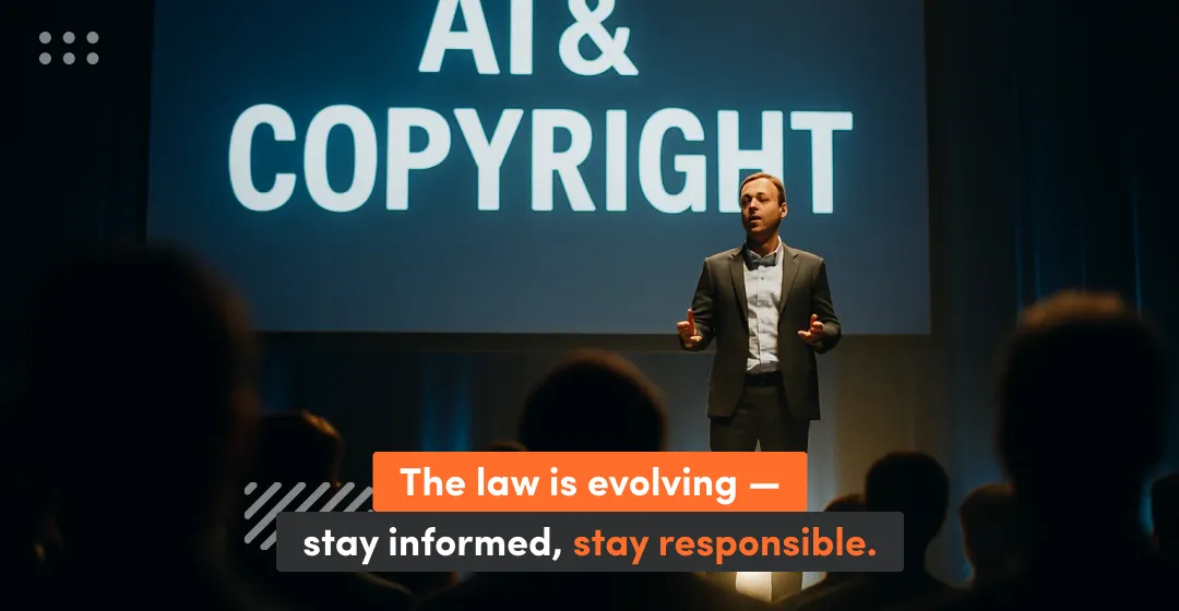 Man speeking on stage about how law is evolving