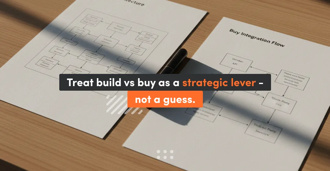 papers with inscription treat build vs buy a strategic lover not a guess