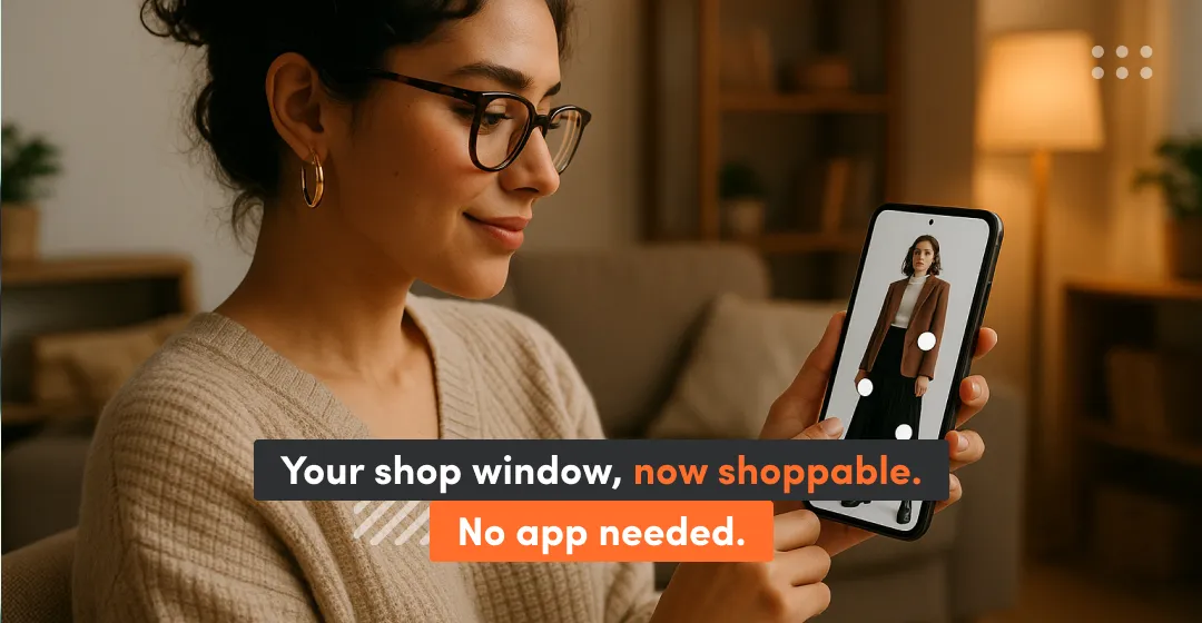 Woman with her phone with message no app needed