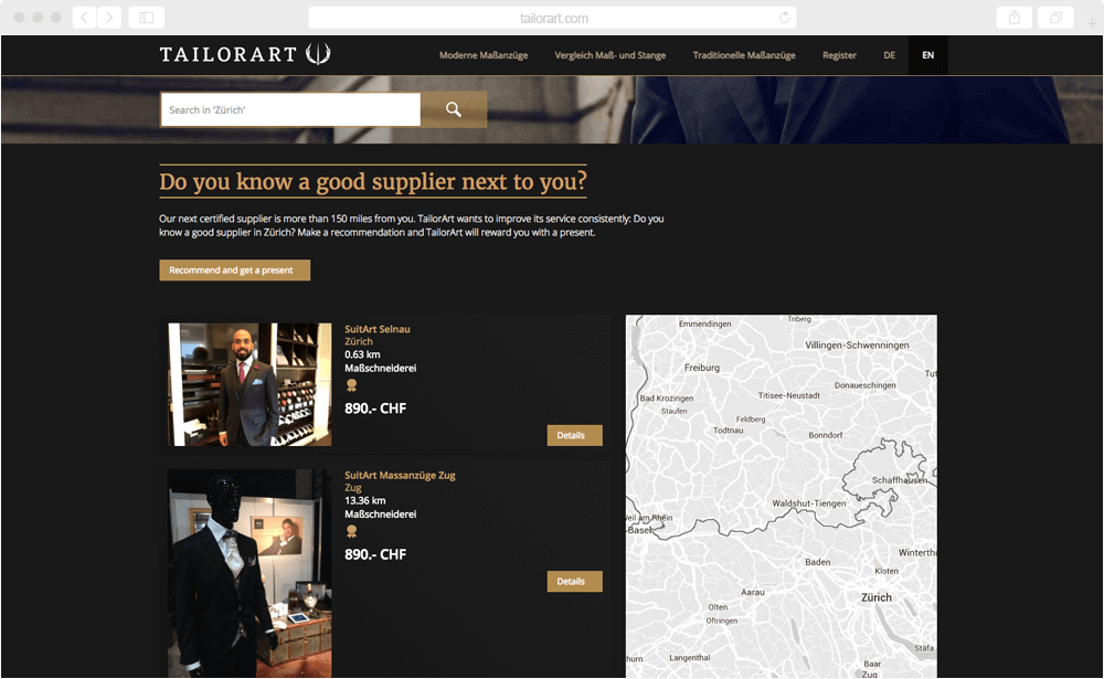 TailorArt - screen