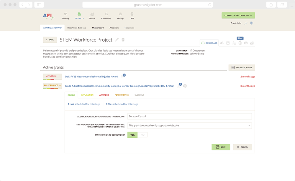 Grant Management