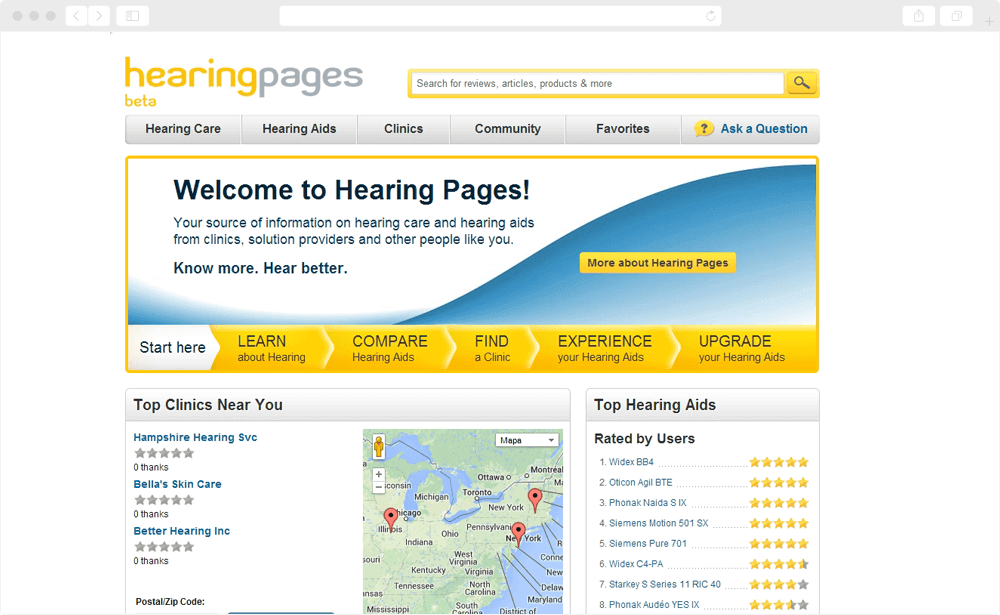 Hearing Pages - screen