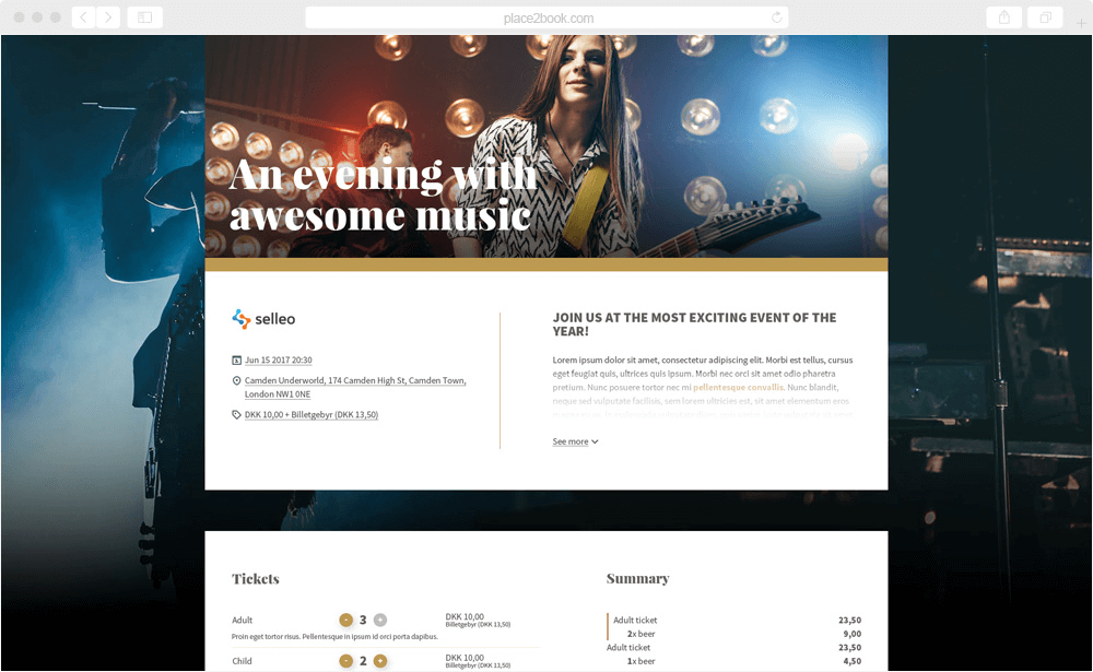 Place2Book - screen